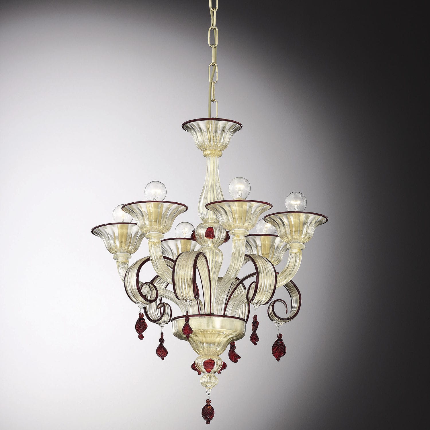 Traditional Chandelier Crystal Venetian Glass Wire Lio