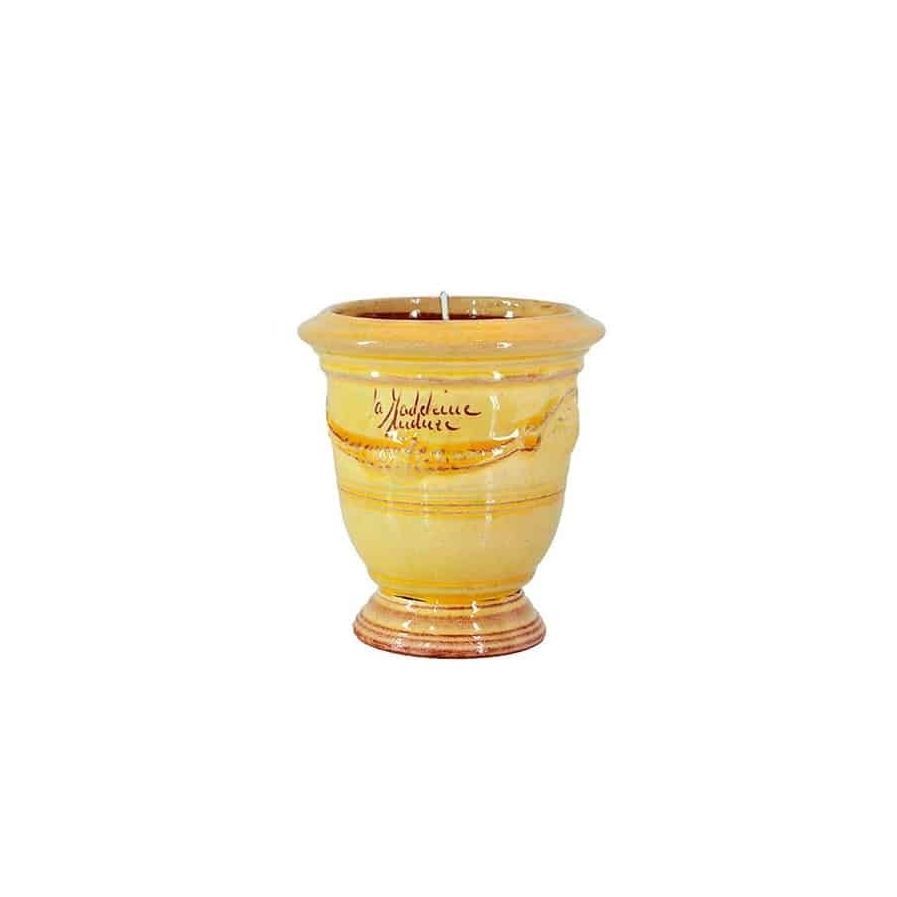 Glazed ceramic candle holder 6710.35 Poterie de la Madeleine