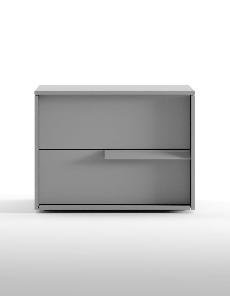 Contemporary Bedside Table Lacquered Wood Rectangular With