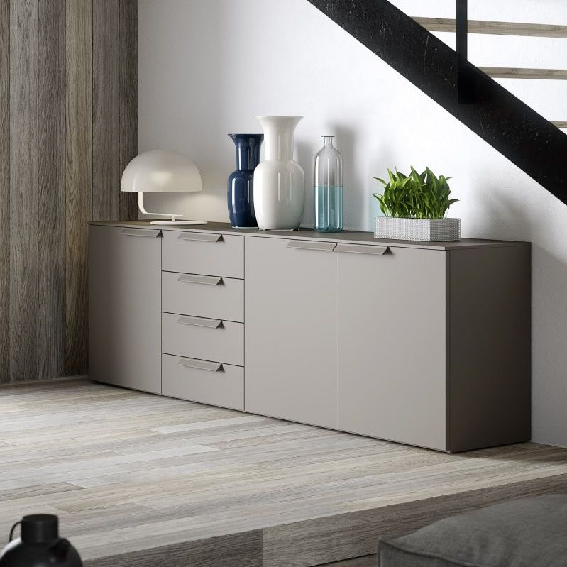 Contemporary sideboard cinquanta3 lacquered wood / gray / beige