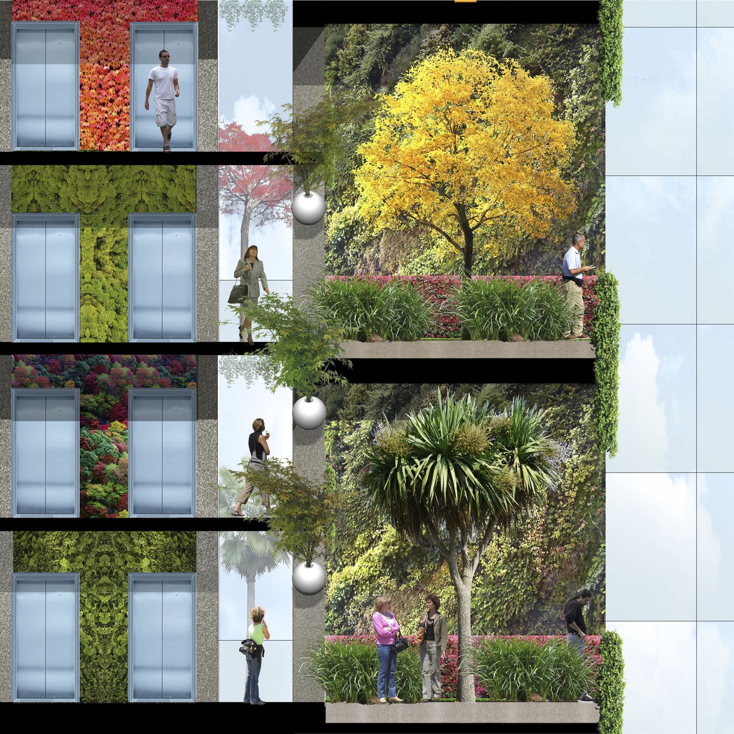 Preserved green wall SKY GARDEN Green Urban Life GmbH with live