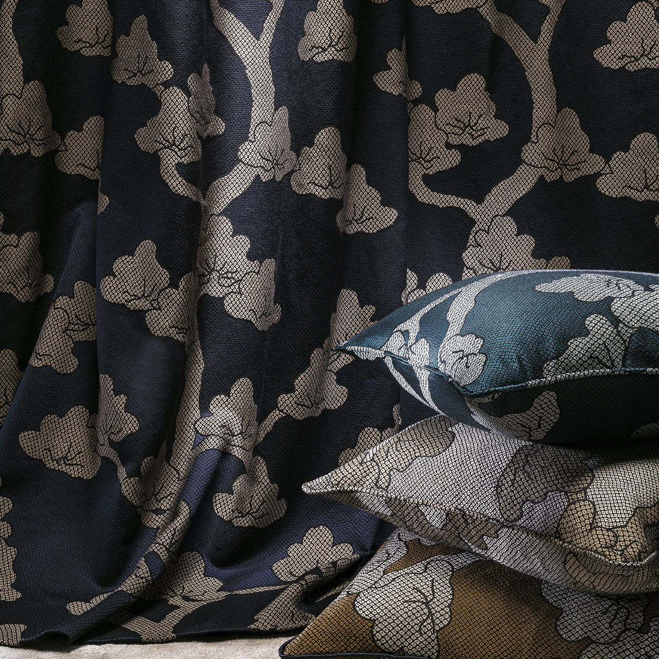 Upholstery Fabric For Curtains Patterned Linen Arbre Des