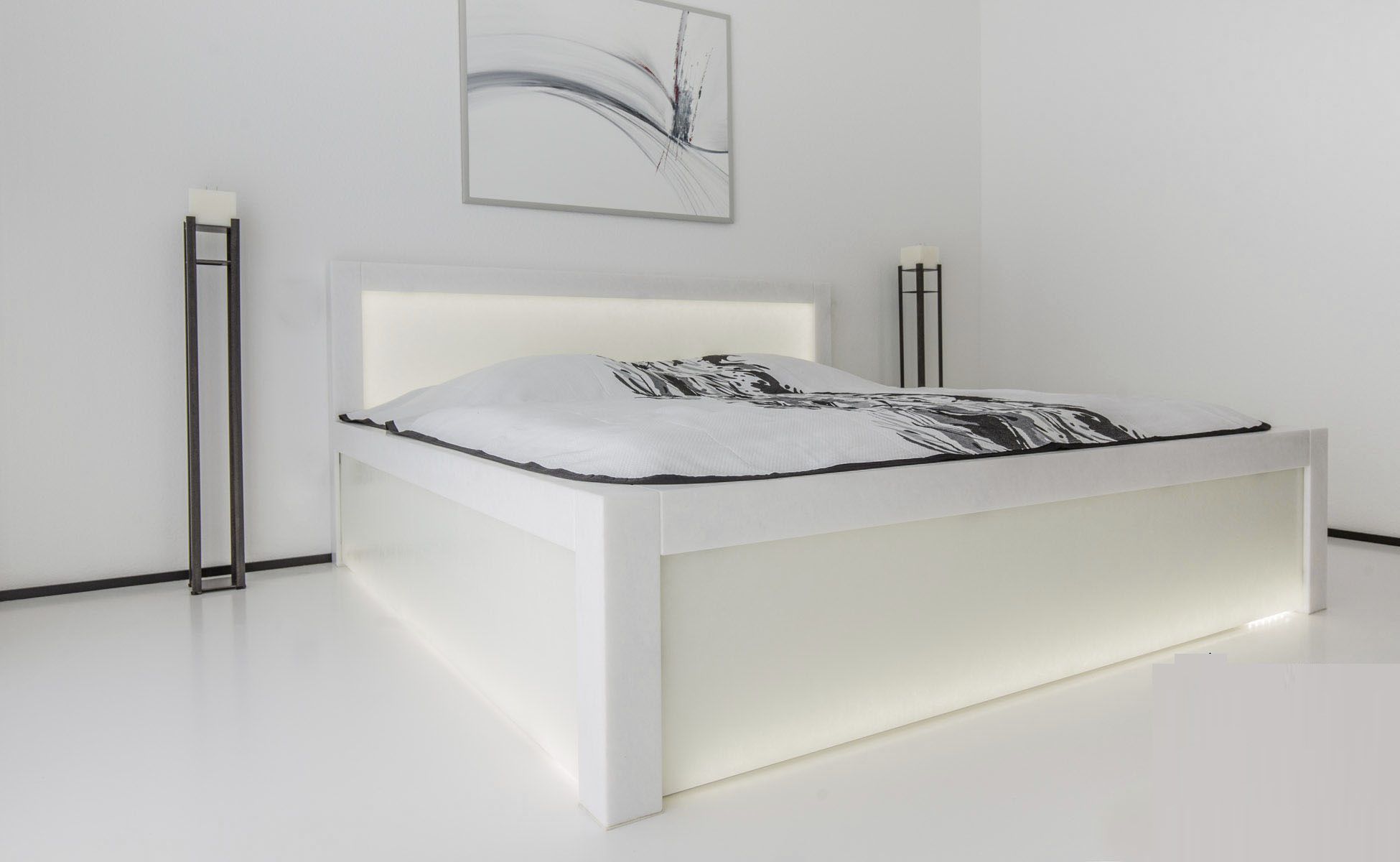 Double bed Luis Design contemporary / with headboard / custom