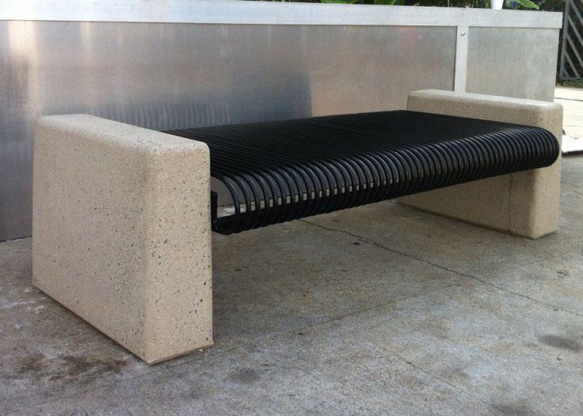 Public Bench Contemporary Aluminum Stainless Steel Sydney