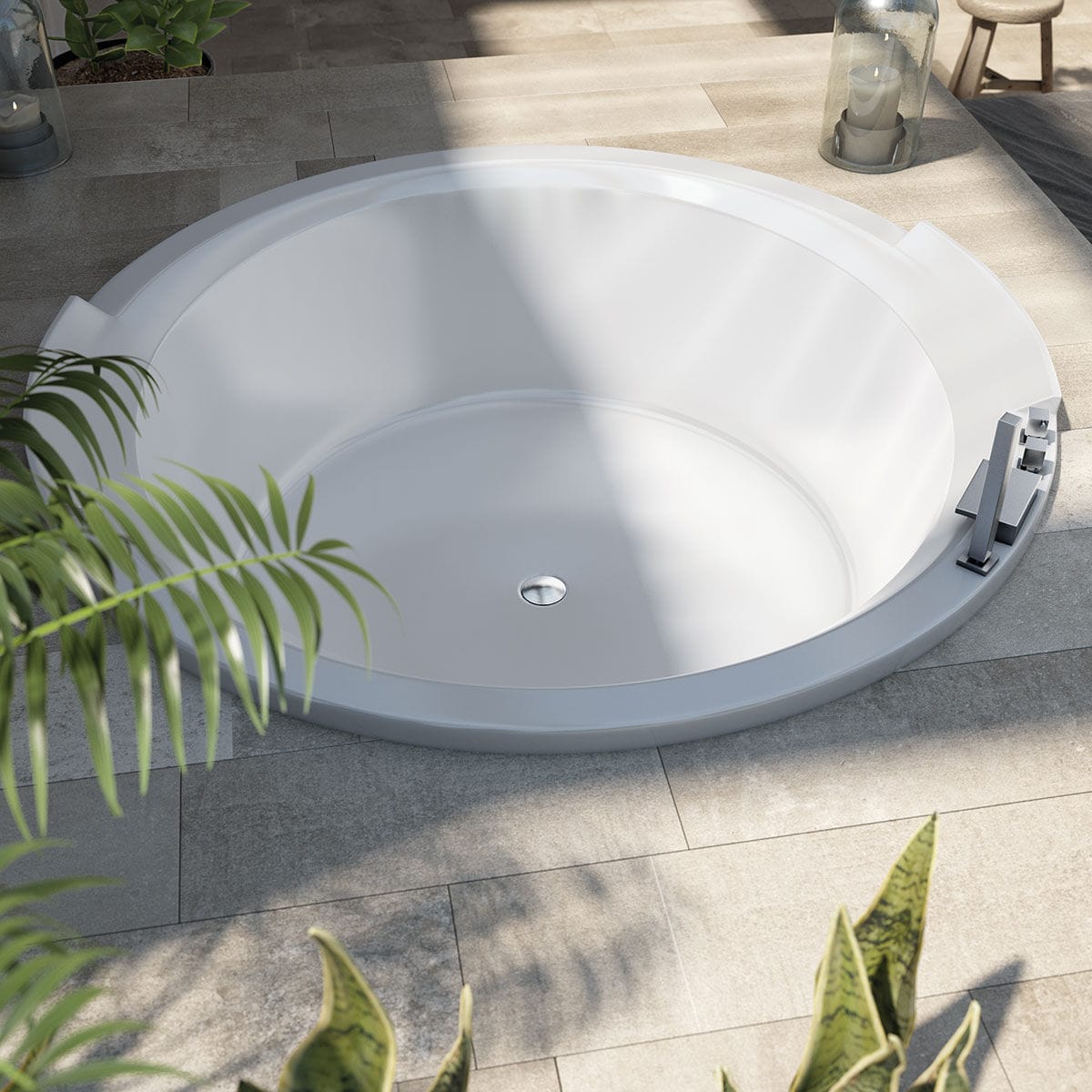 Round bathtub - CLAY - BAÑOS 10 S.L. - deep / composite / white