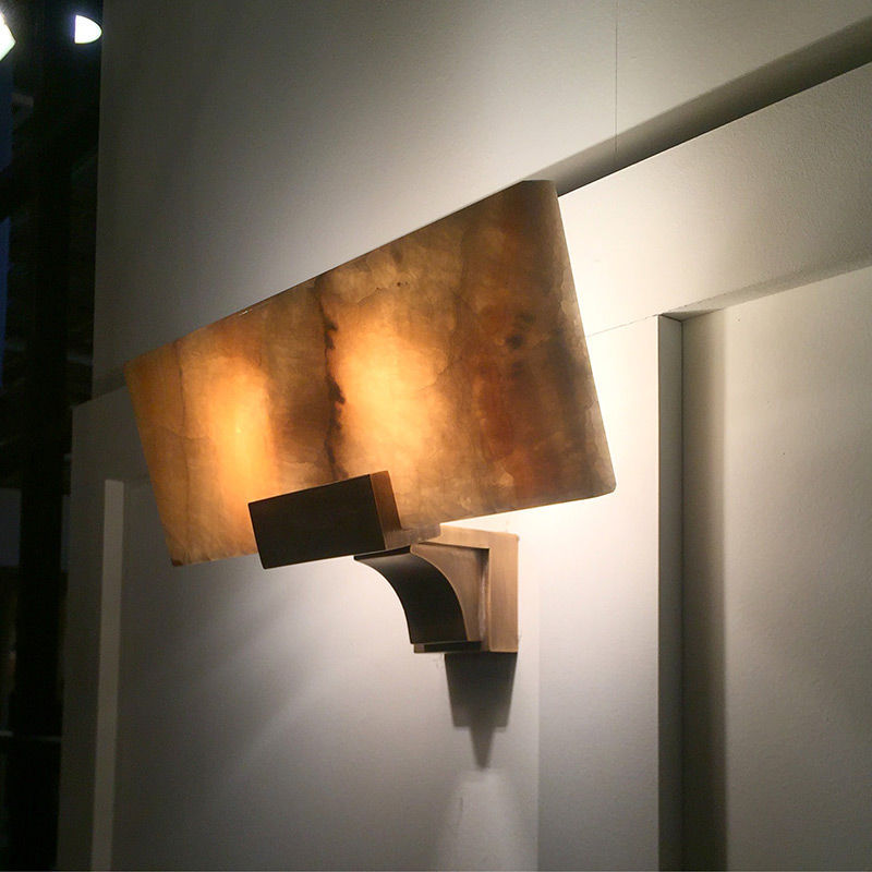 Art Deco wall light SERRALVES MAPSWONDERS indoor / brass / marble