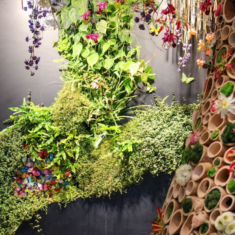 Preserved green wall BUTTERFLY PLANT WALL Jardins de Babylone