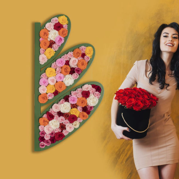 Preserved living frame PETAL LinfaDecor flower / indoor / modular