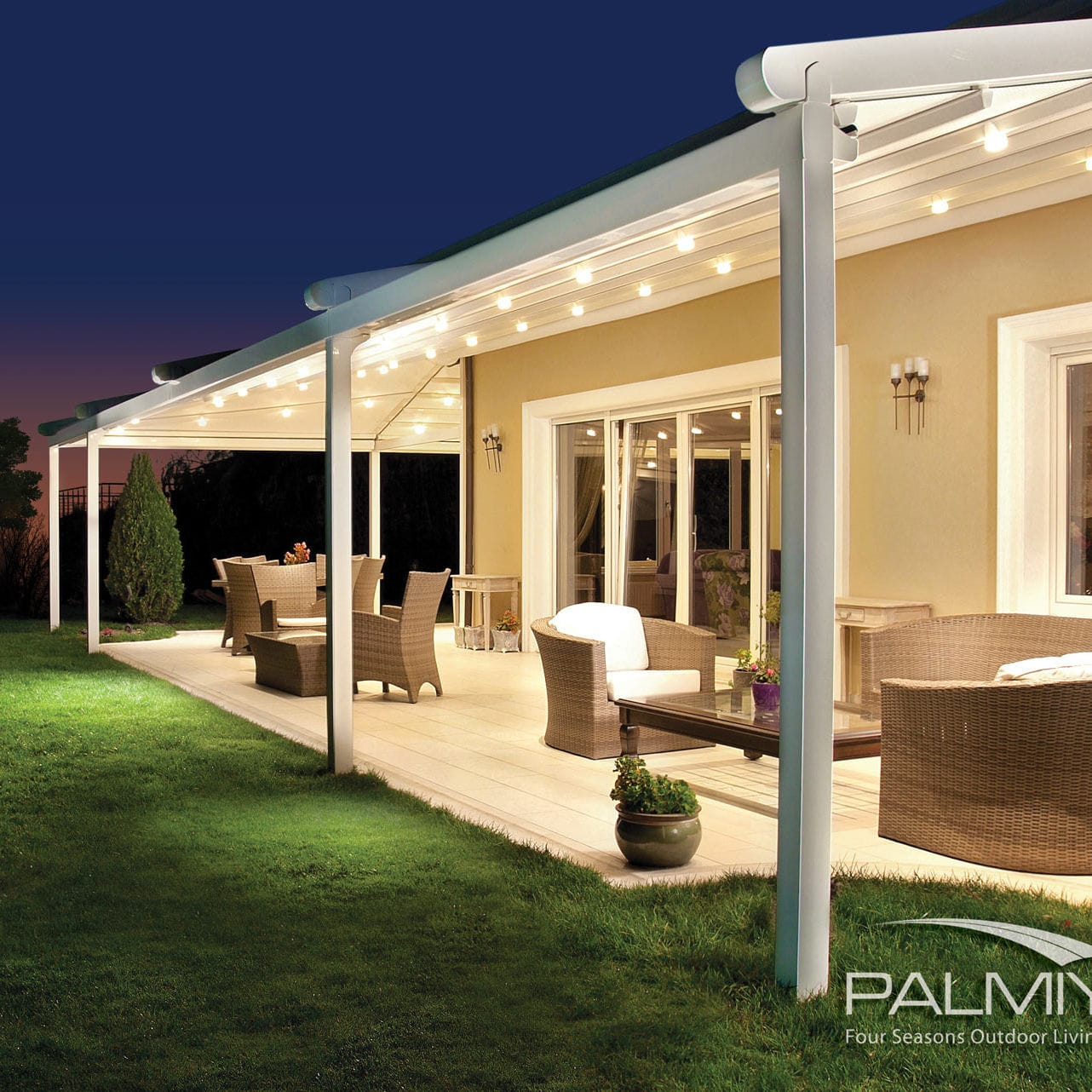  Wall  mounted  pergola aluminum PVC fabric sliding 