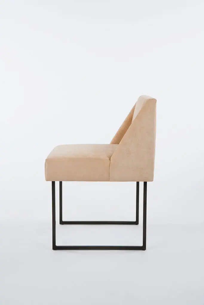 Contemporary Dining Chair Cubist Atelier De Troupe Fabric Metal Base Upholstered