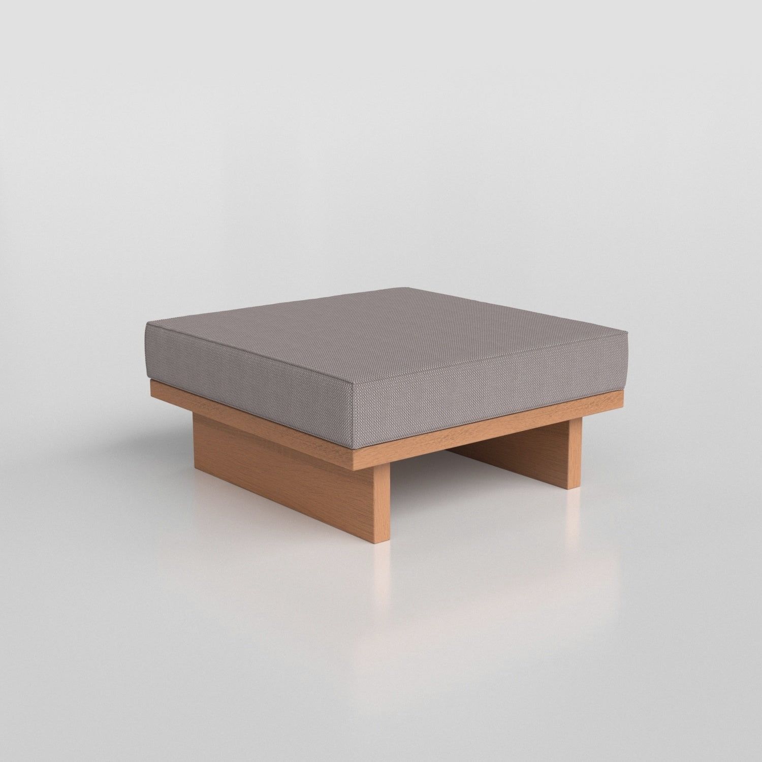 Contemporary ottoman - Oslo - Tidelli - fabric / eucalyptus / square