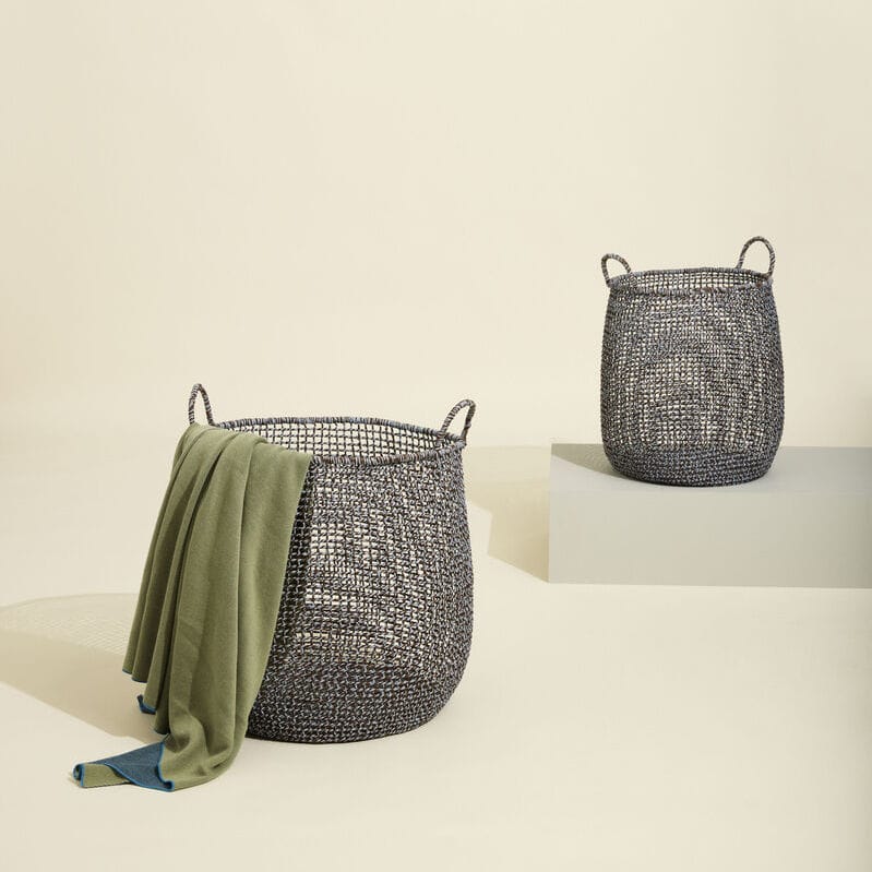 Paper laundry basket - Mist - Hübsch A/S - rope