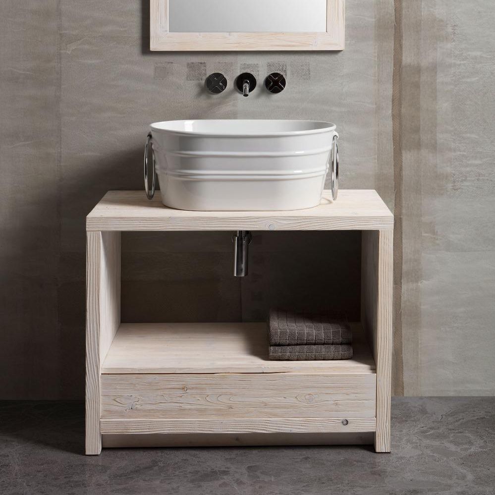 Countertop Washbasin Tnz02omw Horganica Oval Ceramic Contemporary