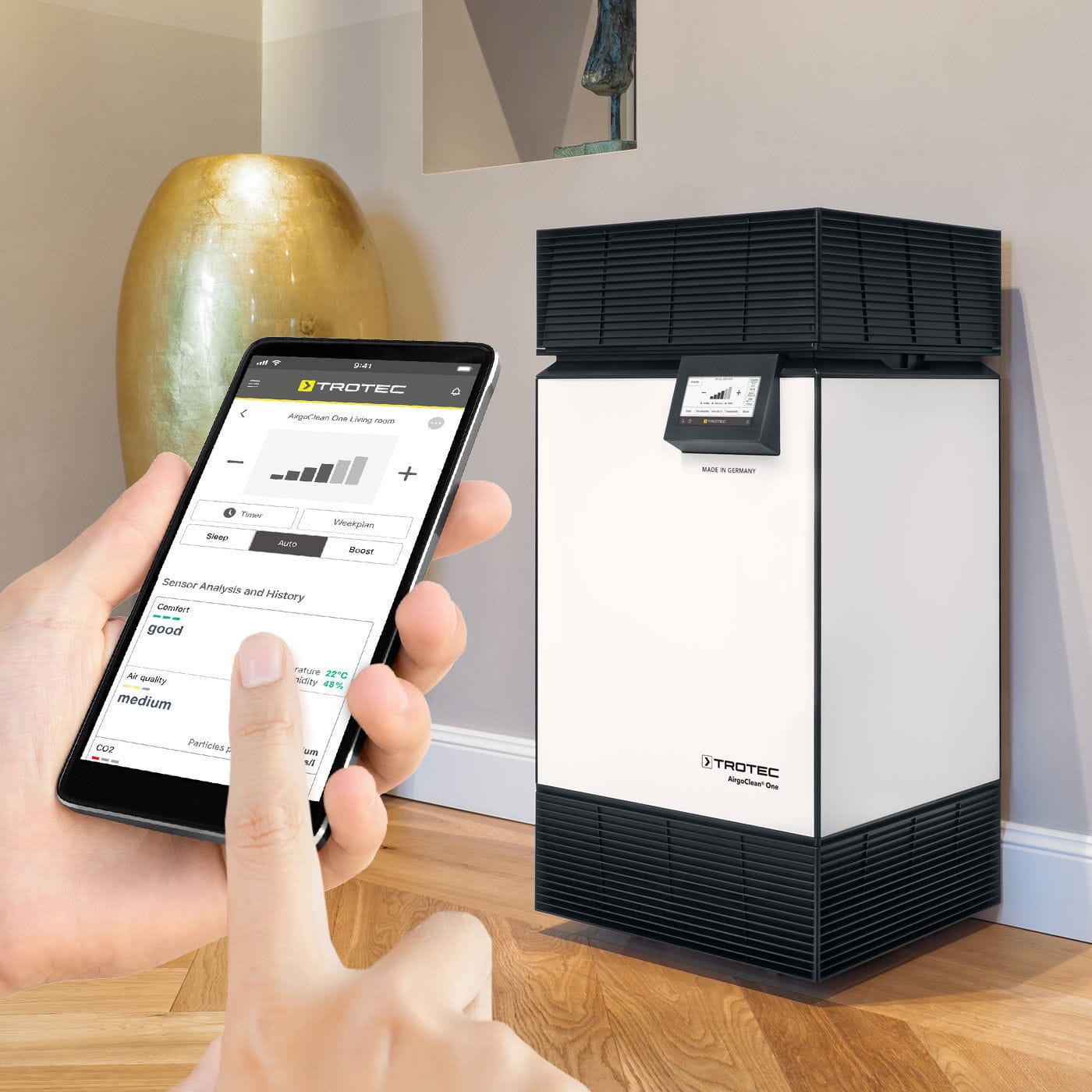 HEPA filter air purifier H14 Trotec freestanding / for clean rooms / disinfection