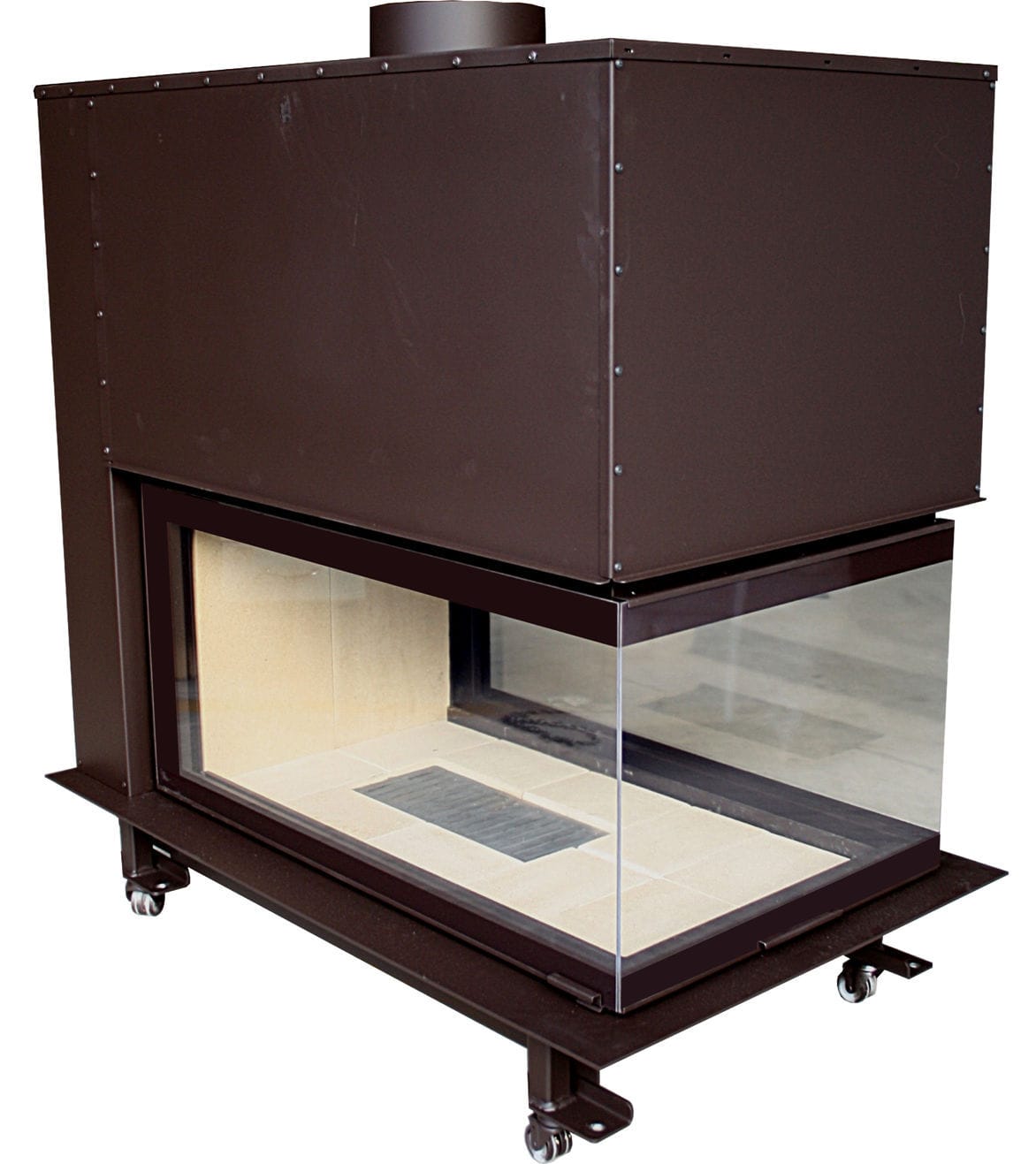 Fireplace With Retractable Door Wood Burning Contemporary