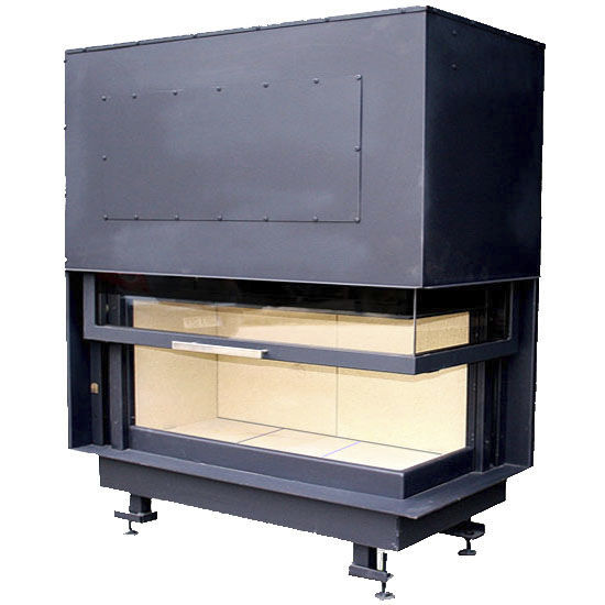 Wood Burning Fireplace Contemporary Closed Hearth Corner