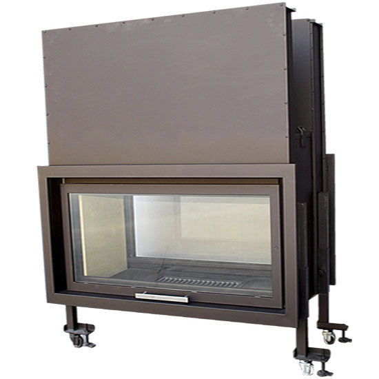 Fireplace With Retractable Door Wood Burning Contemporary