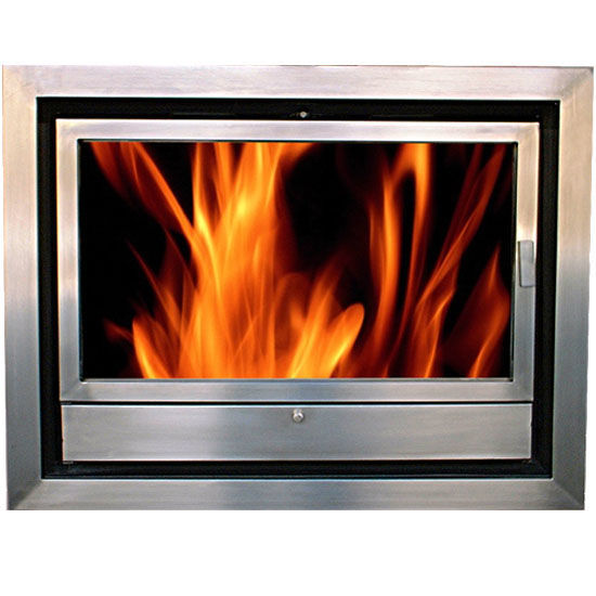 Wood Burning Fireplace Insert Hs 80 Stainless Steel Chimeneas