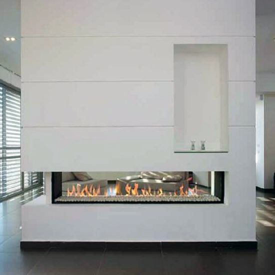 Gas Fireplace Contemporary Closed Hearth Central Crystal