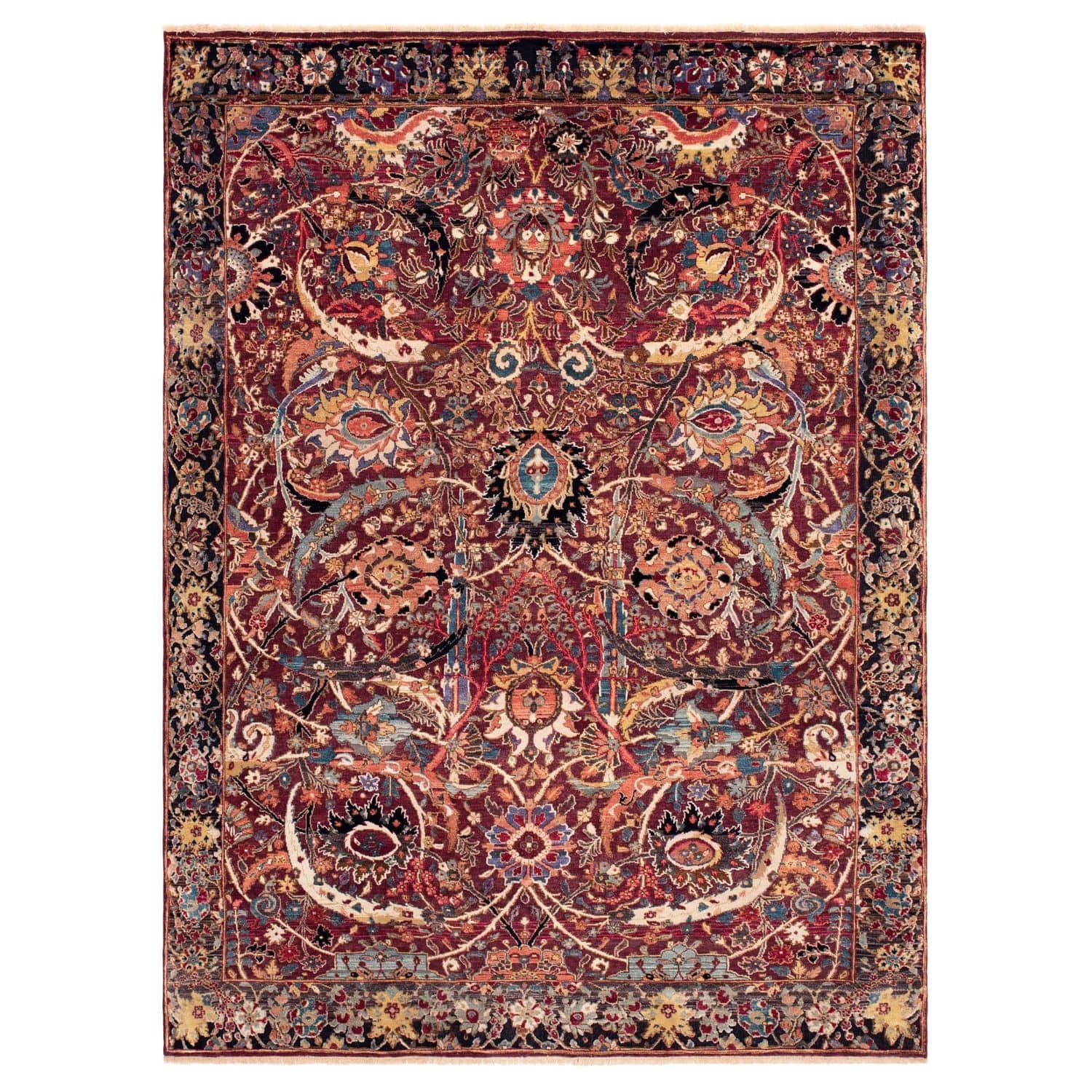 Traditional rug PERSIAN VASE Knots rugs patterned / wool / silk