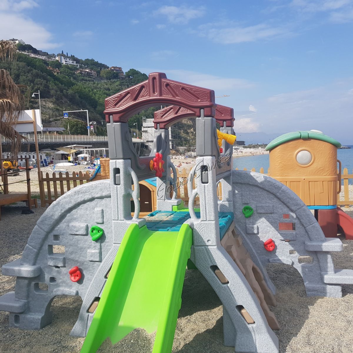 plastic play structure with slide