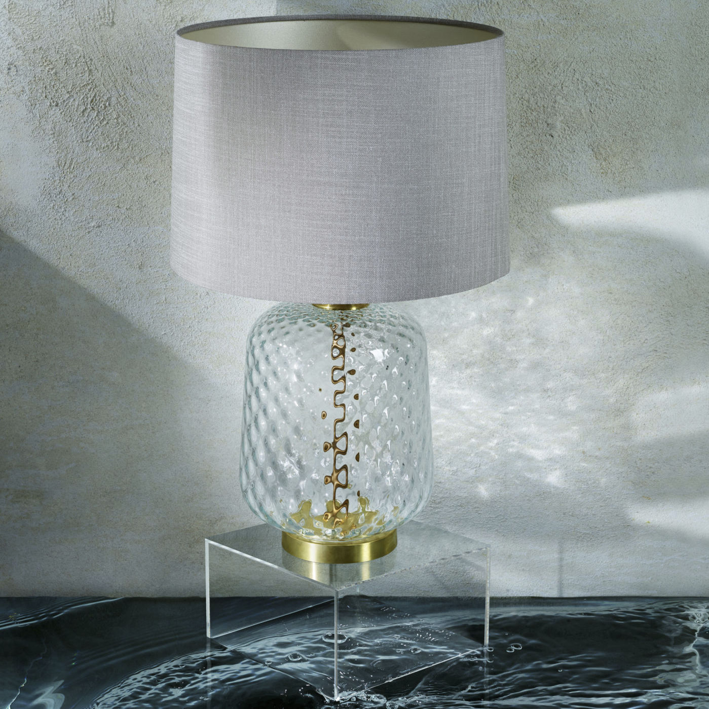 Table lamp - RISCO - Heathfield and Comapny - blown glass / linen ...