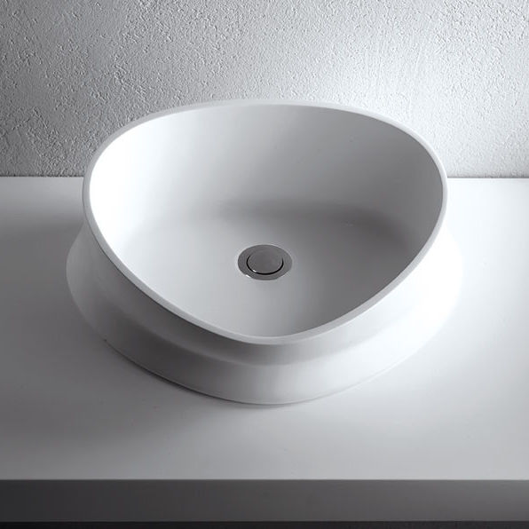 Washbasin with post - MELT - BRERA - Solid Surface / without hole ...