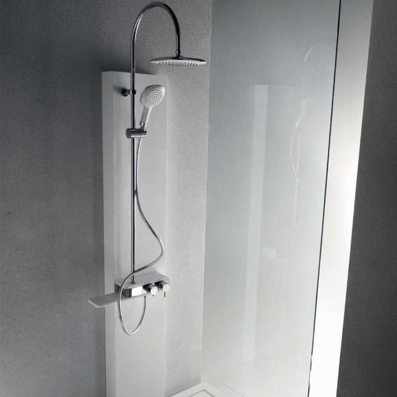 Glass shower cubicle - BRERA - fixed / corner / clear glass