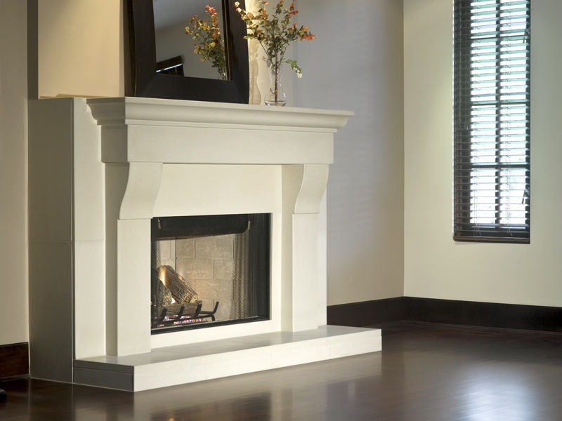 Traditional Fireplace Mantel Stone Concrete Cornice Solus