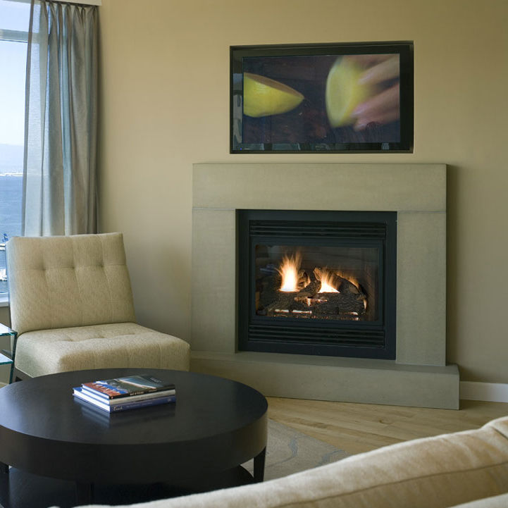 Contemporary Fireplace Mantel Stone Concrete Span Solus