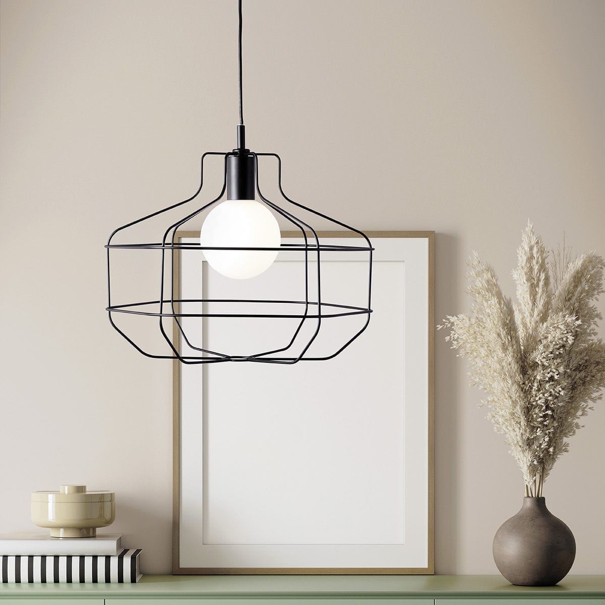 Pendant lamp - WIRE - Miloox - metal / wire / painted metal