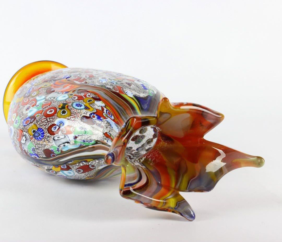Contemporary vase - PUNK MILLEFIORI AND SILVER : SYMPHONY