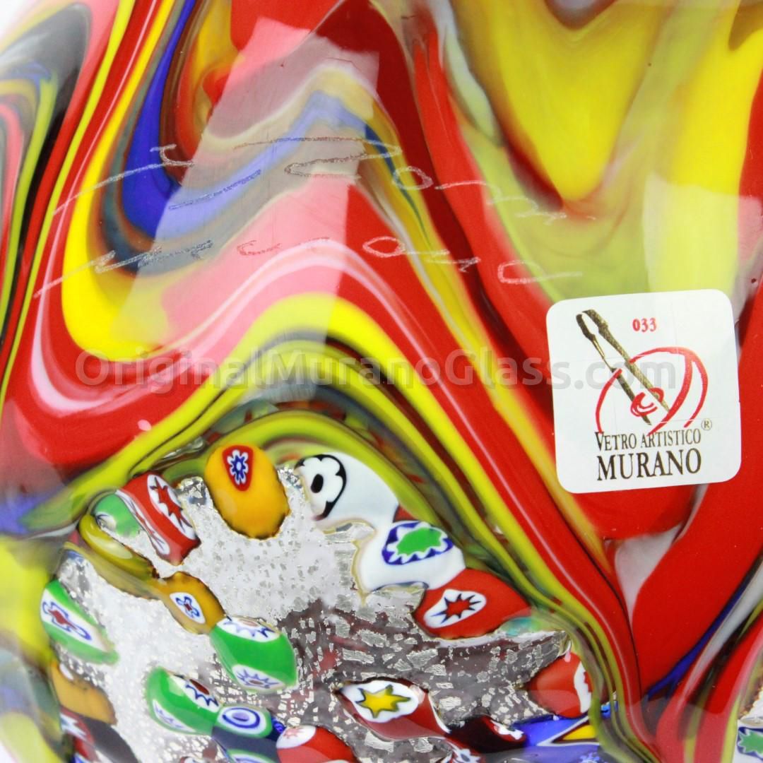 Contemporary vase - PUNK MILLEFIORI AND SILVER : SYMPHONY