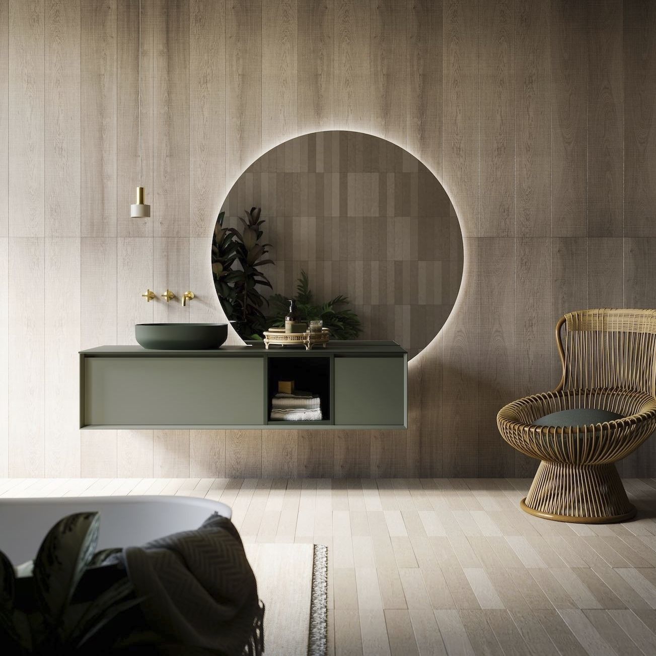 Wall-hung washbasin cabinet - MODULA SYSTEM 05 - PUNTOTRE - melamine ...
