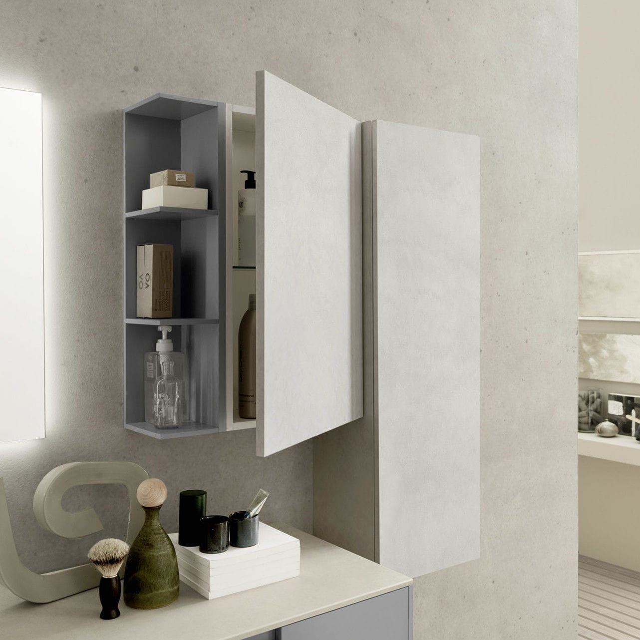 Contemporary bathroom cabinet - C210 - BAXAR - wooden / wall-mounted