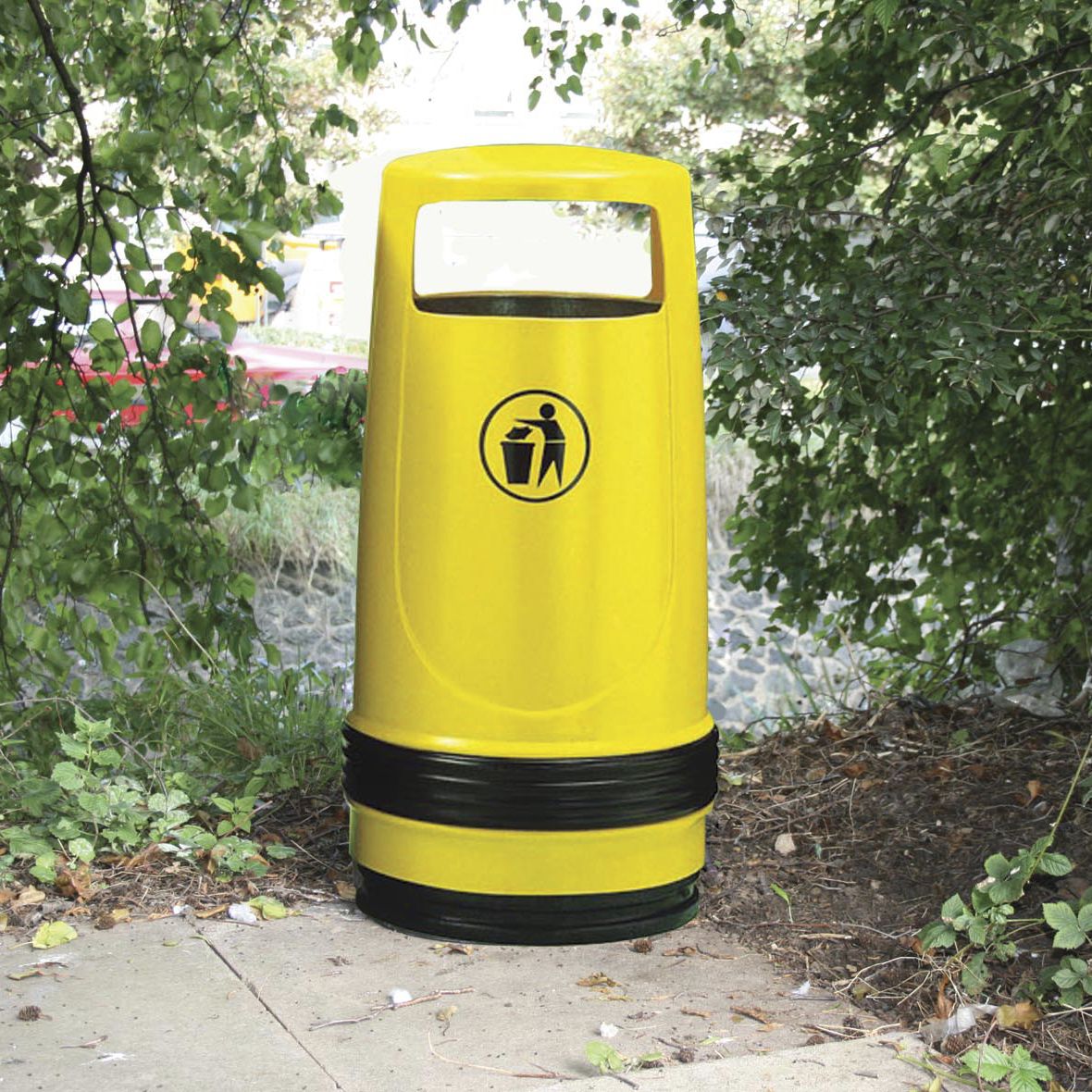 Public trash can AUTOPA floorstanding / polyethylene / contemporary
