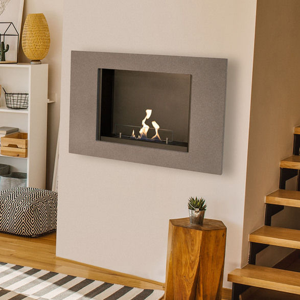 Bioethanol Fireplace Contemporary Open Hearth Wall Mounted
