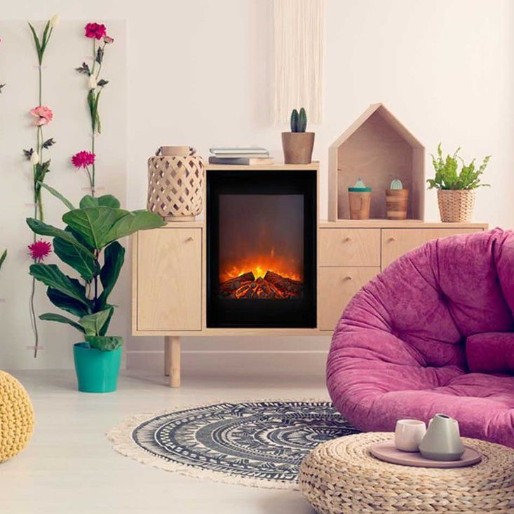 Electric Fireplace Insert Flame Effect Remote Controlled