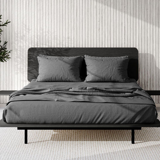 Double bed Ída Kaissu minimalist design / with headboard / with