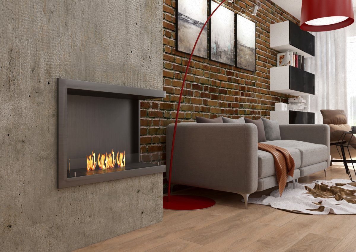Bioethanol Fireplace Contemporary Open Hearth 2 Sided Cube