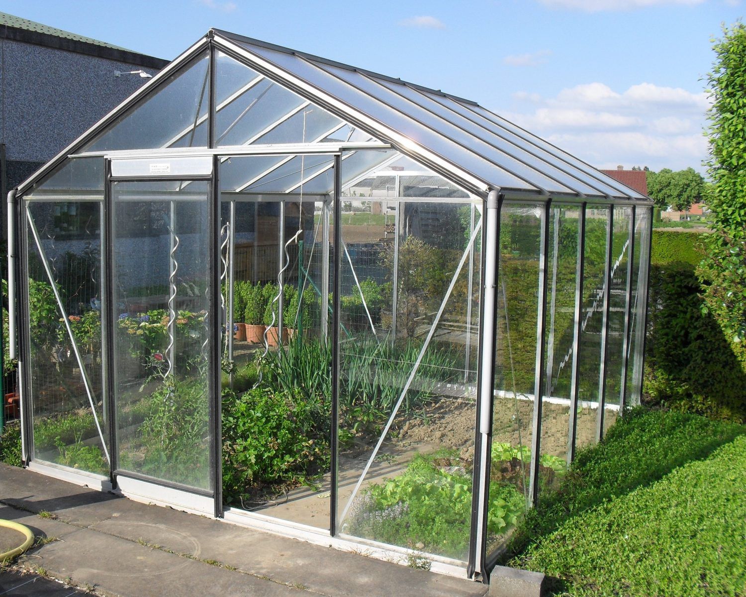 Gardening greenhouse - R305H - ACD - even-span / aluminum frame / glass