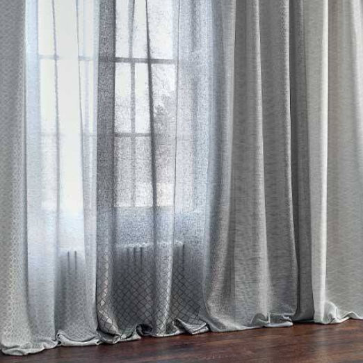 Patterned sheer curtain fabric PIAZZA VOILES RAVEL HARLEQUIN