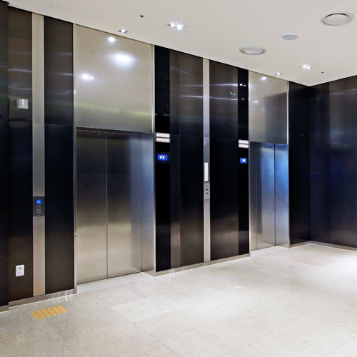 Stainless steel elevator door INOXTEEL DSP Co., Ltd. sliding / double