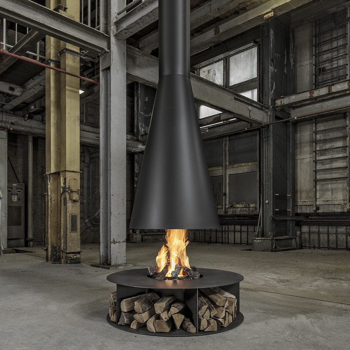 Wood heating stove B.BLACK 2 Bluefires central / contemporary
