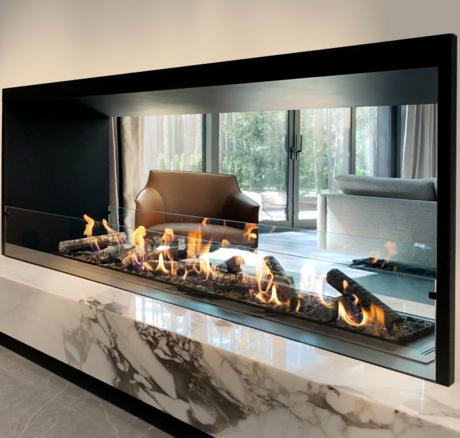 Wood-burning fireplace - Chalet-II - Neverdark - bioethanol / floor ...