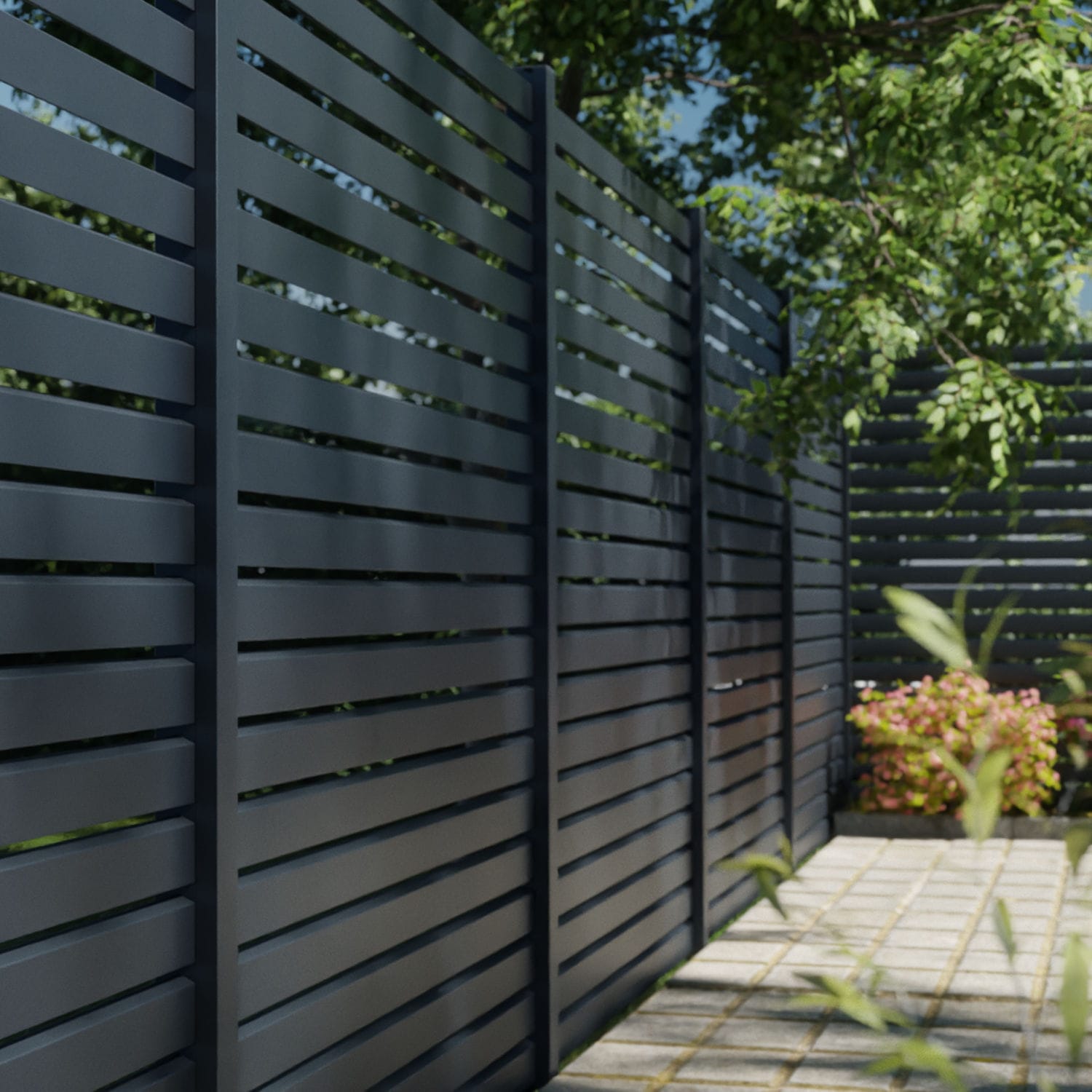 Louvered fence - BOSTON COMBO - FIBERDECK - for public spaces / for ...