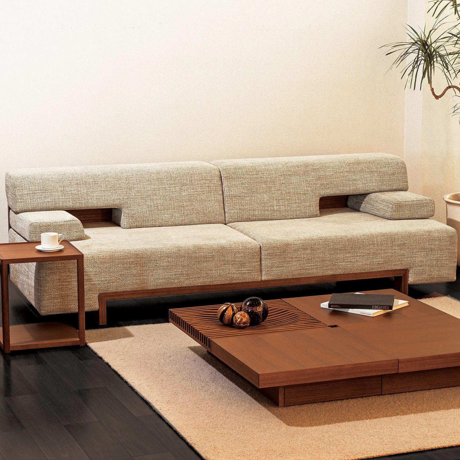 Contemporary sofa ATILLA LUX CondeHouse gray / fabric / leather