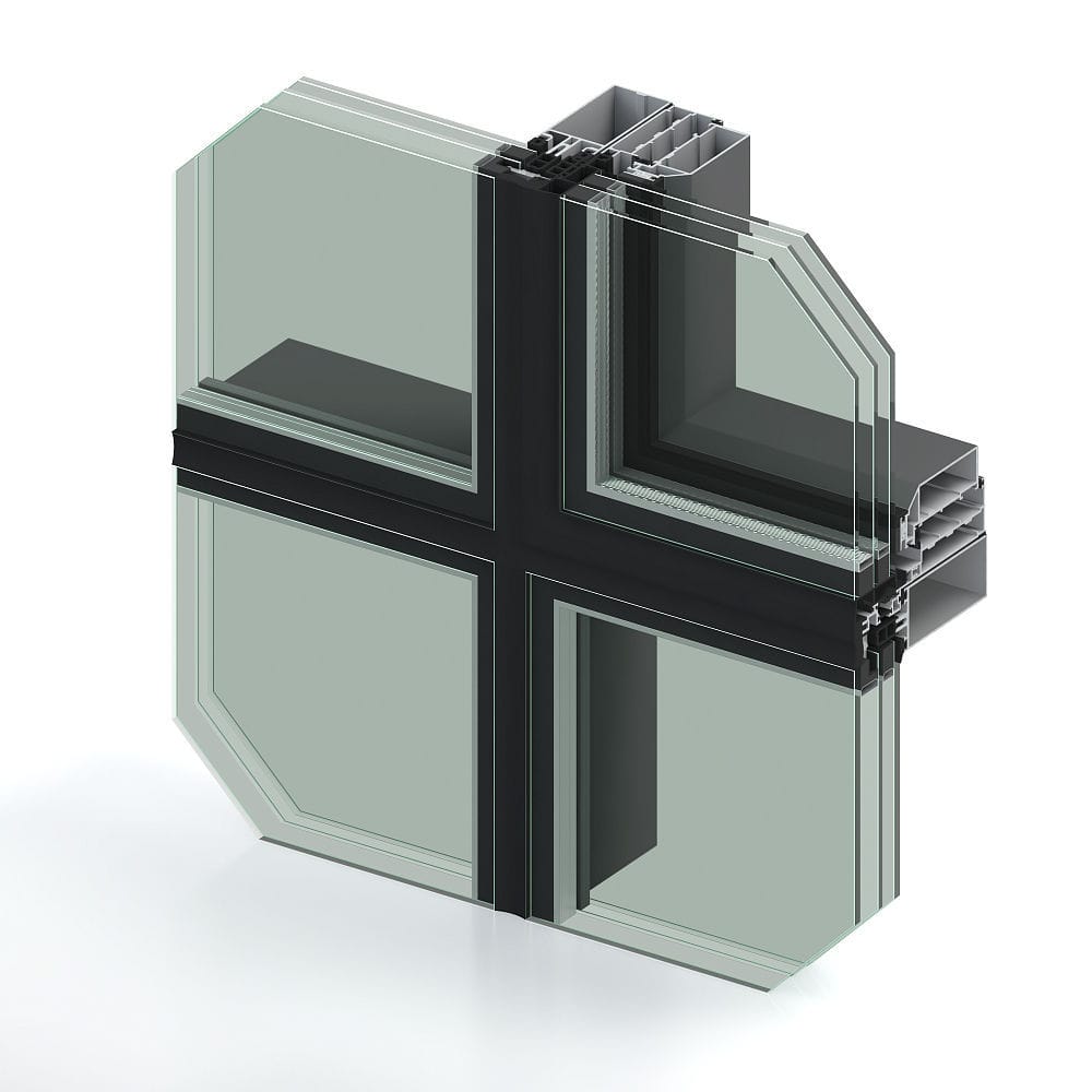 Panel curtain wall RF 50 SG STRUCTURAL REALIT glass / stainless steel / acoustic