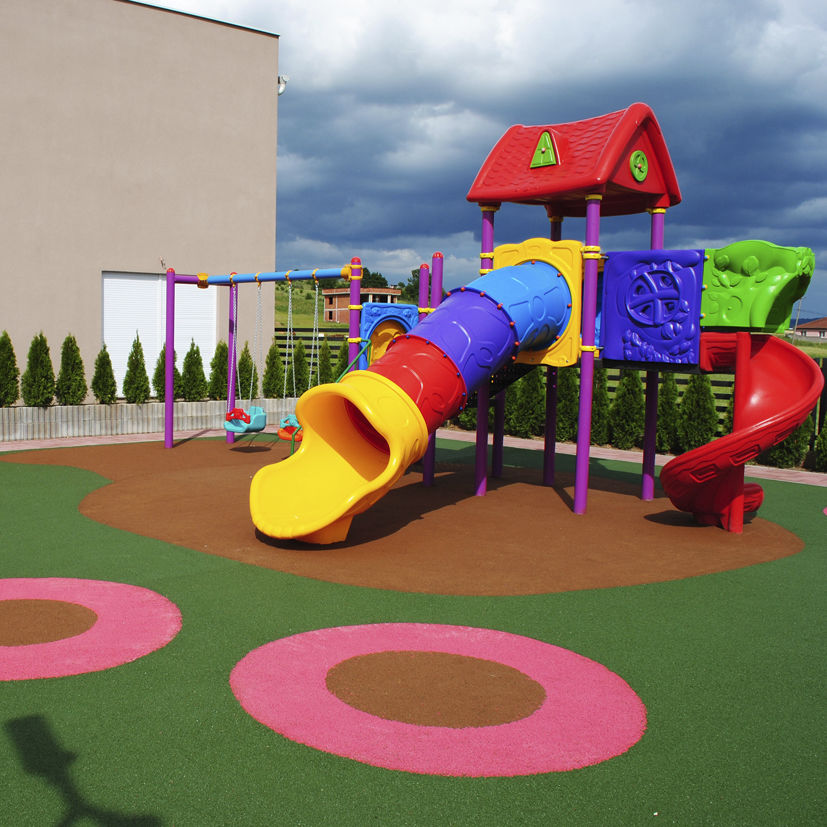 Recycled rubber mulch floor KDF TPV GRANULES KDF Sports Flooring