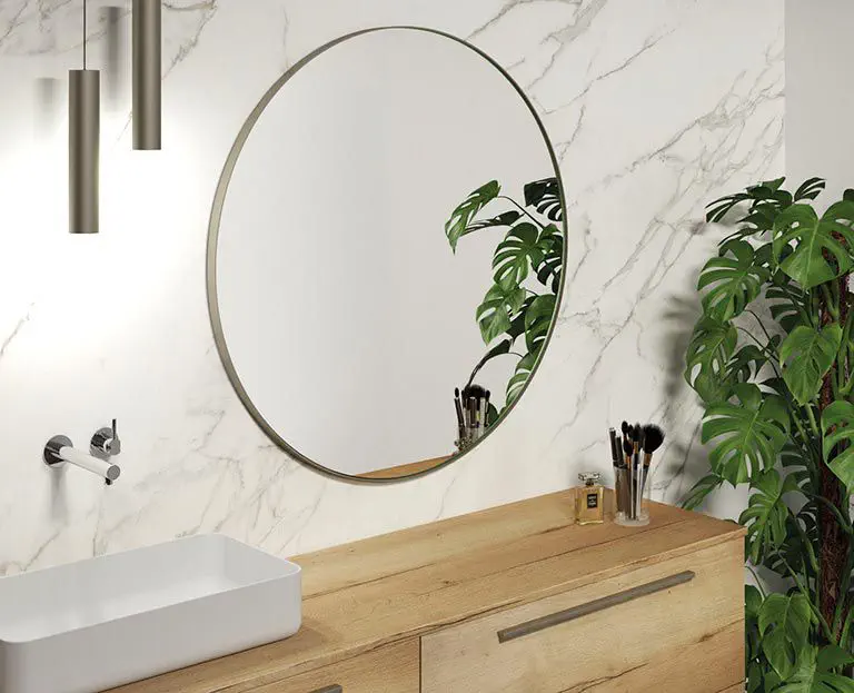 Wall Mounted Bathroom Mirror Uma Kyrya Group Contemporary Round Illuminated Wall Mounted Bathroom Mirror Uma, Round Wall Mounted Vanity Mirror Cabinet